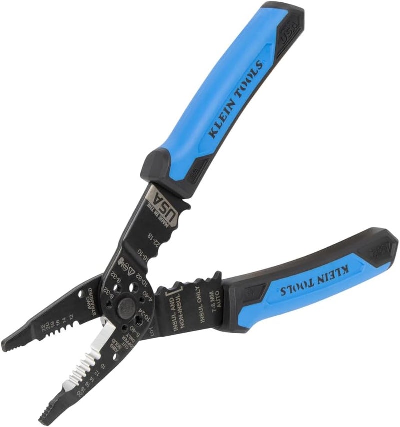 Klein Tools أداة سحب الأسلاك متعددة الأغراض ذات الأنف الطويل 1025، مصنوعة في الولايات المتحدة الأمريكية، أدوات كهربائي محترف، أداة ضغط، سحب كابلات للأسلاك الصلبة 10-20 AWG، والأسلاك المجدولة 12-22 AWG - Image 1